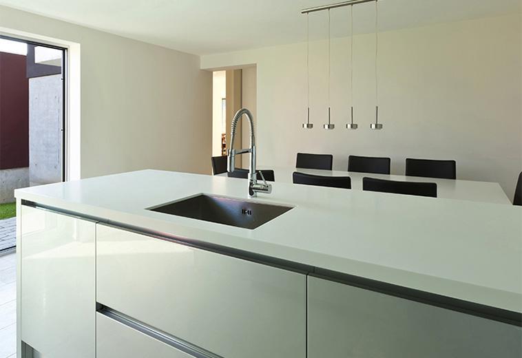 Solid surface kitchen countertop